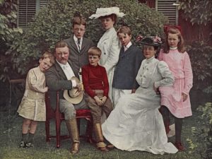 The Teddy Roosevelt family (1903, colorized)